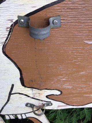 Vintage Primitive Wood Cow Sign Cut Out Yard Sign Ornament Architectural Salvage 6