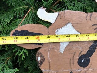 Vintage Primitive Wood Cow Sign Cut Out Yard Sign Ornament Architectural Salvage 8