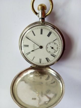 Rare,  Antique Pocket Watch A.  W.  Co.  Waltham 137 Years Old Full Hunter Silver Case