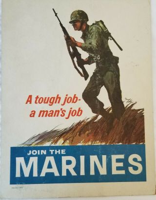 Vietnam Era Usmc Poster - Tough Job - Join The Marines