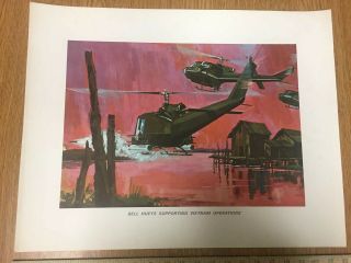 Vtg Vietnam War Bell Huey Helicopters Poster