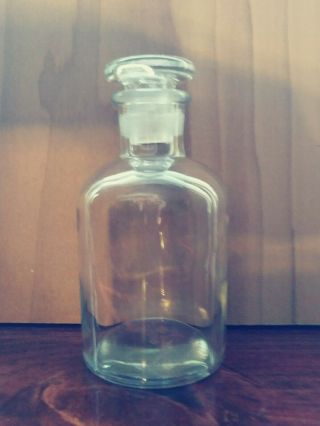 Antique Apothecary Pharmacy Medicine Druggist Bottle - With Glass Stopper