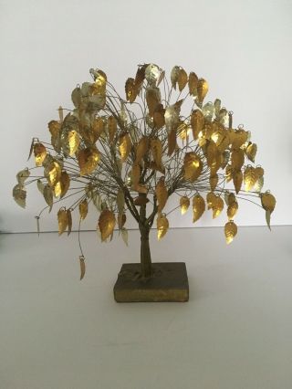 Mid Century Hollywood Regency Gold Wire Tree Sculpture Large