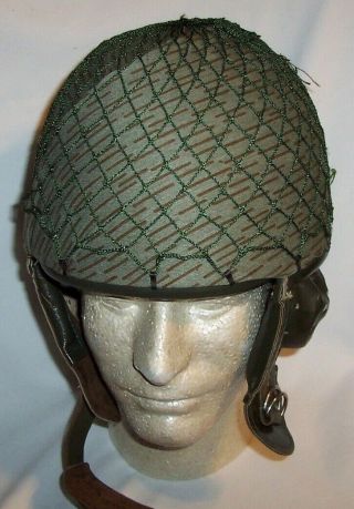 Vintage East German Ddr Nva/polish Paratrooper Helmet Camo Cover & Net