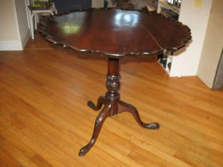 Antique George Iii Mahogany Piecrust Table Local Pickup Dover Nh Only $100 Or Bo