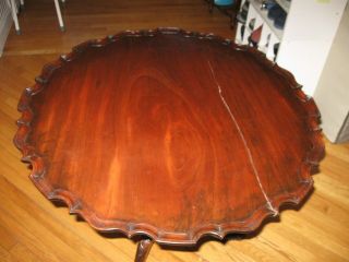 Antique George III Mahogany Piecrust Table Local Pickup Dover NH Only $100 or BO 2