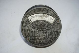 Antique Northwestern Electric Co Reliance Instrument Volts Meter Chicago Round