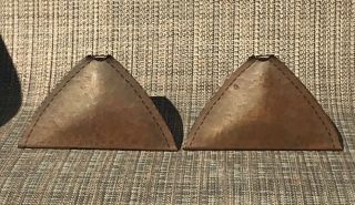 Antique Hand Hammered Arts And Crafts Copper Signed Roycroft Bookends
