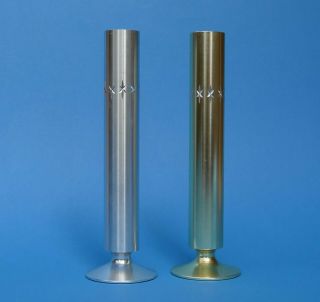 Conrah Products Cristillium - Two Vases - Silver & Gold - Mid Century Modern