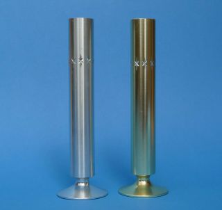 CONRAH Products Cristillium - Two VASES - Silver & Gold - Mid Century Modern 3