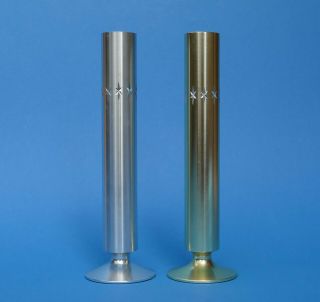 CONRAH Products Cristillium - Two VASES - Silver & Gold - Mid Century Modern 4