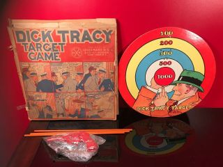 Rare Dick Tracy Target Game - Marx - Early 1940s - Complete In Rare Box W Darts