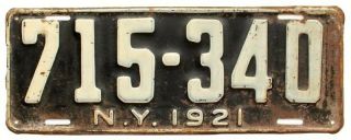 York 1921 License Plate Pair,  YOM,  Antique Vehicle,  Ford,  Chevy 2