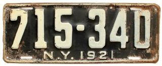 York 1921 License Plate Pair,  YOM,  Antique Vehicle,  Ford,  Chevy 3