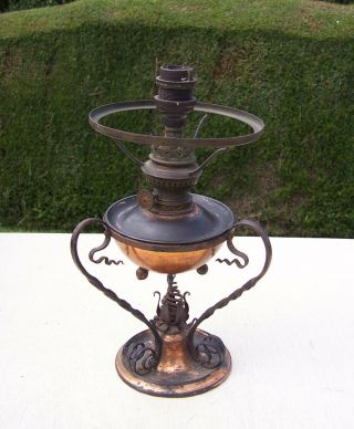 Antique Arts & Crafts Style Oil Lamp For Spares Or Restoration,  Wild & Wessel