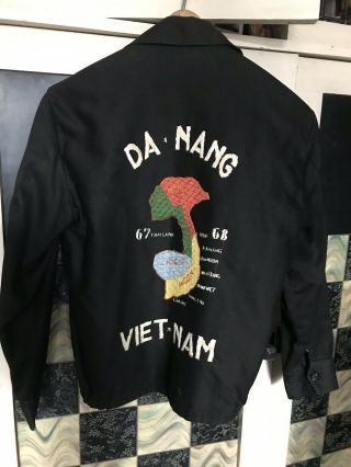 1967 - 68 Vintage Vietnam Da - Nang Souvenir Embroidered Tour Jacket Small