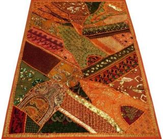 60 " Stunning India Art Ethnic DÉcor Sari Beads Sequin Lace Wall Hanging Tapestry