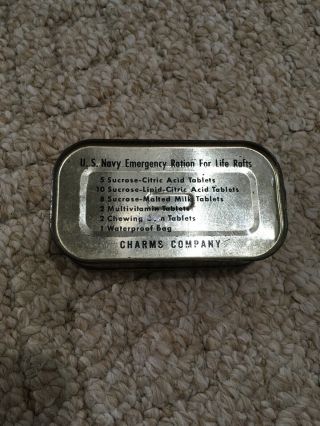 Extremely Rare U.  S.  Navy Emergency Ration For Life Rafts The Charms Company Ww2