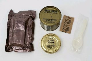1965 Vietnam War C Ration Accessory Packet W/cigs - White Bread - P.  Butter - P38