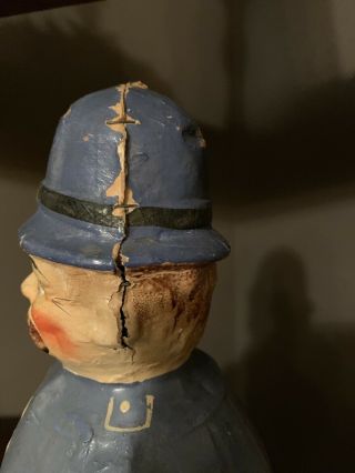 Antique Paper Mache Roly Poly Policeman Cop 3