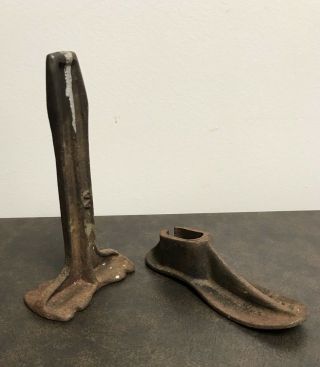 Vintage Shoe Boot Cobbler Repair Stand Tool Cast Iron Antique Anvil