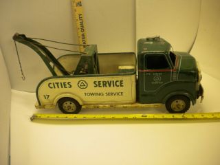 Vintage Marx toy truck Cites Service gas station towing wrecker service gd cond. 2