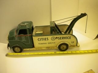 Vintage Marx toy truck Cites Service gas station towing wrecker service gd cond. 5