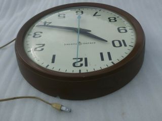 Vintage General Electric Model 2012 Mid Century School Wall Clock Glass Face 8