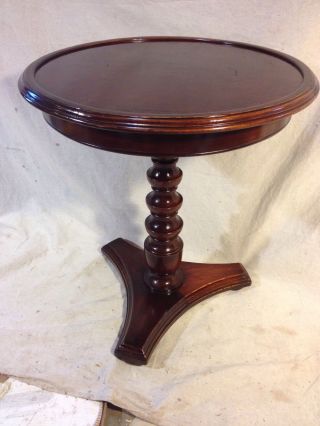 Stand Labeled Leather Top Solid Mahogany,  C12pix.  Virginia Local Pickup Make Offr