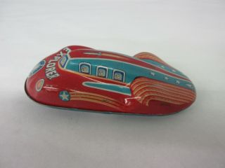 1950s Explorer Tin Friction Toy Space Car Rocket Made In Japan 919 - F