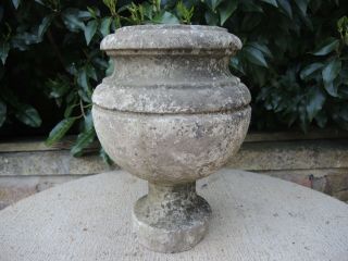 Small Antique Marble Stone Garden Urn 29 Cm High (448)