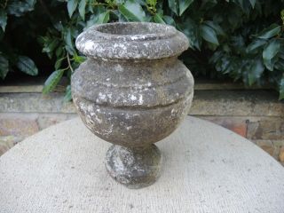 Small Antique Marble Stone Garden Urn 29 cm high (448) 4