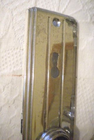 Art Deco Chrome Doorknobs Lock Ribbed Door Plates Stanley Hinges 6