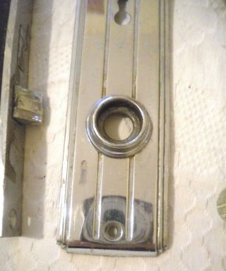 Art Deco Chrome Doorknobs Lock Ribbed Door Plates Stanley Hinges 7