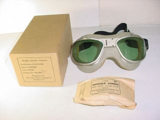 Vintage Ww2 Usn Pilot An - 6530 Flying Goggles & Clear Lenses