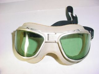 vintage WW2 USN pilot AN - 6530 FLYING GOGGLES & clear lenses 3
