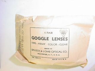 vintage WW2 USN pilot AN - 6530 FLYING GOGGLES & clear lenses 6
