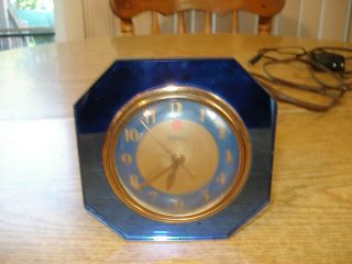 Telechron General Electric Blue Mirrored Clock.