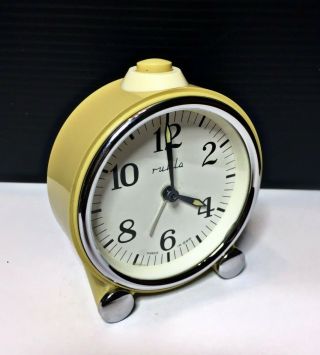 Vintage Mechanical Alarm Clock Ruhla German Germany Old Rare Collectible 1960s