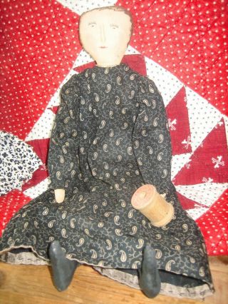Charming Primitive Early Style Doll - Handmade With Sweet Face
