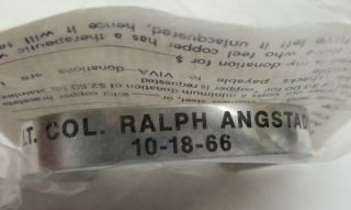 VIVA USA Vietnam Era Lt.  Col.  Ralph Angstadt POW/MIA Bracelet - - 10 - 18 - 66 2