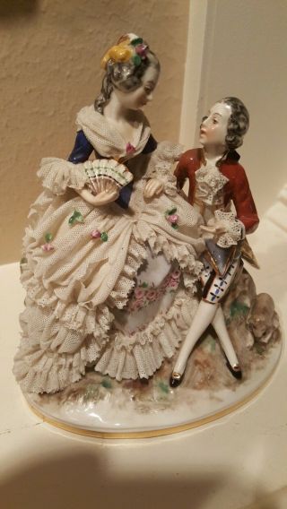 Very Early Exquisite Porcelain Figurine V0lkstedt Ackermann & Fritze Early 1880