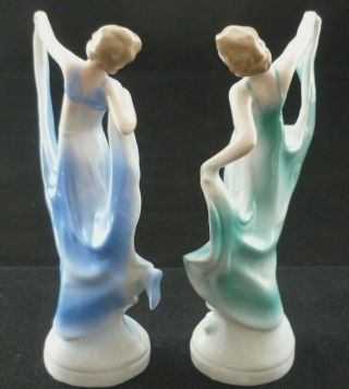 Art Deco Porcelain Dancing Lady Figurines 2
