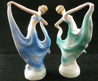 Art Deco Porcelain Dancing Lady Figurines 3