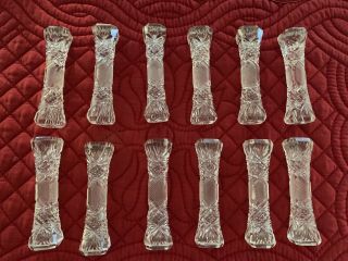 Antique Cut Glass Crystal Knife Rests Set Of 12