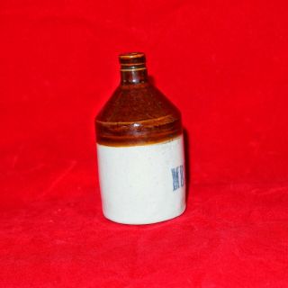 Antique Miniature Stoneware Dentist Apothecary MERCURY Bottle Jug 4