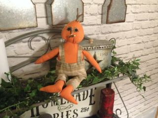 Primitive Halloween Fall Pumpkin Boy Doll Decor