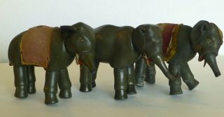 3 Schoenhut Large Elephants Humpty Dumpty Circus Toy Vintage