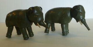 2 Schoenhut Small Elephants Humpty Dumpty Circus Toy Vintage