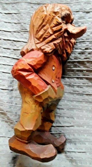LARGE Hand Carved Troll - SIGNED 1987 ' MUND ' - Expertly Crafted Norway? 10.  5 